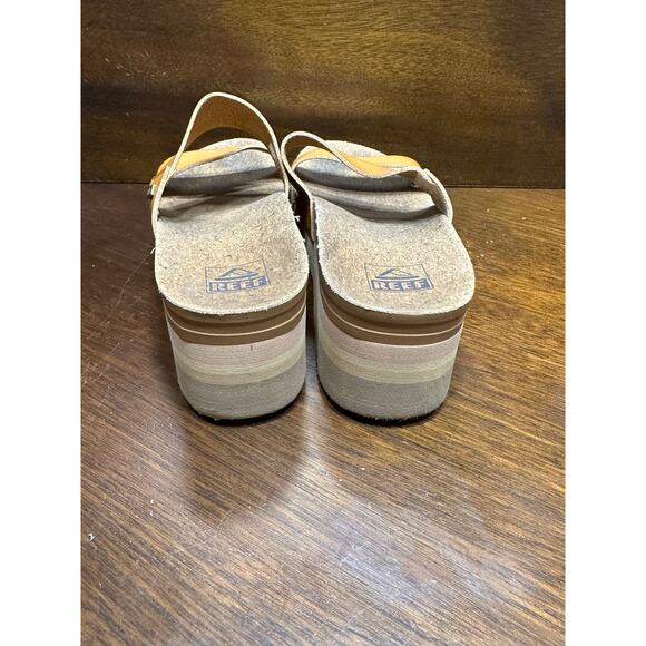 Reef Women 8 Cushion Neutral Tan Comfort Sandals Platform Double Strap Beachy - Picture 9 of 9